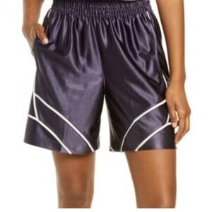 Nike Swoosh Fly Crossover Womens M Purple Basketball Athletic Shorts Satin Dri-F